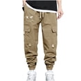 thumbnail image 2 of RXIRUCGD Pantalon Cargo Décontracté Sportif Multi-Poches Tendance Mode Homme, Kaki, Taille : L, 2 of 6