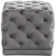 thumbnail image 1 of Meridian Furniture Stella Contemporary Velvet Ottoman/Stool in Gray, 1 of 4
