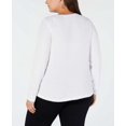 thumbnail image 3 of I.N.C Womens Ribbed Basic T-Shirt, White, Plus Size, 3X, 3 of 6