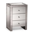 thumbnail image 3 of Jahnel Nightstand, Stainless Steel Nightstand, MDF Nightstand, Mirrored Nightstand, Bedroom Nightstand, Three Drawer Nightstand, Silver Nightstand, Mirrored Bedside Table, 3 of 3