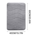 thumbnail image 3 of Thick Striped Memory Foam Bath Rugs, Soft Absorbent Velvet Bathroom Mats, Dots On Underside, Machine Washable Bathmat, Carpet Rug Room D cor For Shower Floor, 3 of 5