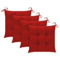 thumbnail image 2 of vidaXL Garden Chairs with Red Cushions 3 pcs Solid Teak Wood, 2 of 5