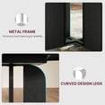 thumbnail image 3 of 47"-63" Extendable Round Dining RoomTable for 4-8, Farmhouse Wood Expandable Kitchen Table w/Wider Leg, Sturdy Metal Frame, Oval Circle, for Dinner, Kitchen, Apartment, Space Save, Retro Black, 3 of 9
