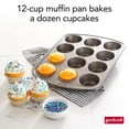 thumbnail image 4 of GoodCook Everyday Nonstick Steel Muffin Pan, 12 cup, Gray, 4 of 8