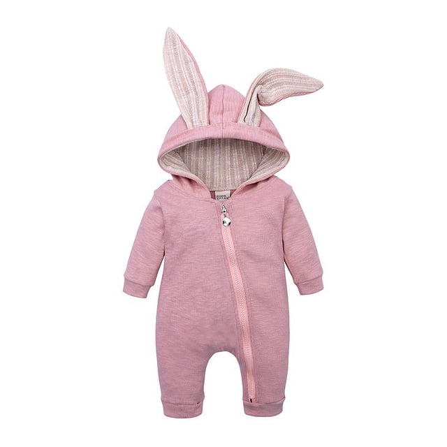 Combinaison une-Pièce en Molleton pour Bébé, Chaude et Mignonne, Bunny, à Capuche, pour Bébé 0-2T, Mode, Pyjama Combinaison pour Nourrisson, Tenue Automne et Hiver