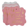 thumbnail image 3 of Inkdotpot Pack Of 50 Real Gold Foil Bracket Shape Paper Tags Merry Christmas & Happy Text Favor Hang Tags, 3 of 7
