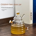 thumbnail image 2 of Large-Capacity Transparent Glass Honey Jar with Lid & Stirrer – Creative Three-Bees Unpatterned Design, Durable Airtight Storage Container for Honey & Dry Goods, Elegant Kitchen Decor, Easy to Clean, 2 of 5