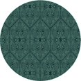 thumbnail image 1 of Ahgly Company Tapis d'Intérieur Ronds Transitionnels Lavables à la Machine Vert Sarcelle Profond, 6 Pieds Rond, 1 of 7