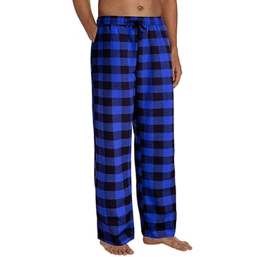 Kcodviy Mens Pajamas Plaid Pants Tall Pajama Pants Sleep Long Pant with Casual Pants for Men Pockets Soft Pj Bottoms Mens Pajamas Banded Cuff Classic Home Wear Elastic Mens Pajama Bottoms Waist