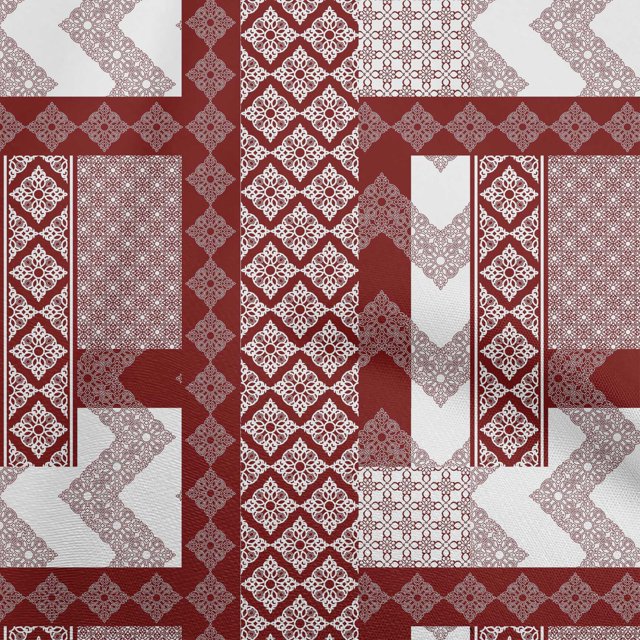 oneOone Cotton Poplin Red Fabric Block Sewing Material Print Fabric By The Yard 56 Inch Wide