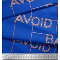 thumbnail image 2 of Soimoi Blue Modal Satin Fabric Floral Alphabet Text Print Fabric by the Yard 42 Inch Wide, 2 of 5