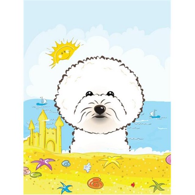 Carolines Treasures BB2085CHF Bichon Frise Été Plage Toile Maison Drapeau