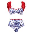 thumbnail image 4 of Maillot de Bain une Pièce pour Femmes avec Jupe Bikini Maxi, Ensemble Tankini à Imprimé Floral, 4 of 8