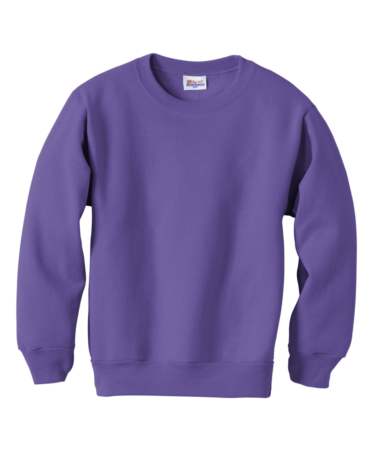 Hanes ComfortBlend EcoSmart Boy`s Crewneck Sweatshirt, S, Purple
