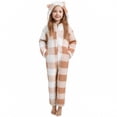 thumbnail image 1 of Combinaison à Manches Longues pour Filles, Combinaison à Capuche à Carreaux à Manches Longues, Tenue de Nuit Décontractée d'Hiver avec Chaleur, Rouge, Manches Longues, 1 of 6