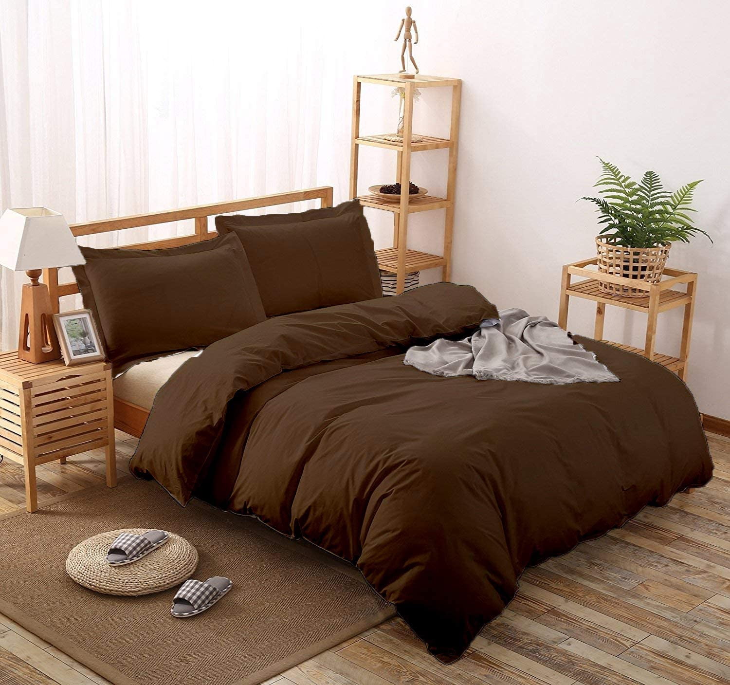 800 Thread Count 100% Egyptian Cotton 5 Piece Duvet Set with Zipper Closure & Corner 5 Pc Duvet Set Solid Pattern