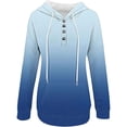 thumbnail image 5 of WEAIXIMIUNG Sweatshirts for Women Trendy Graphic Women's Autumn and Winter Fashionable Street Style Gradually Changing Color Button Collar Pocket Drawstring Casual Sports Hoodie (3), 5 of 5