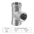 thumbnail image 4 of Unique Bargains 3/8 NPT Female Thread Tee Pipe Fitting Hose Adapter 304 Stainless Steel, 4 of 5