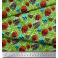 thumbnail image 2 of Soimoi Polyester Crepe Fabric Bone,Floral & Skull Halloween Print Fabric by Yard 52 Inch Wide, 2 of 3