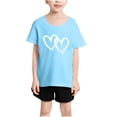 thumbnail image 4 of Diufon Hauts pour Garçons et Filles en Coton Doux Manches Courtes Col Rond Imprimé Saint-Valentin Pull Blouse, 4 of 5