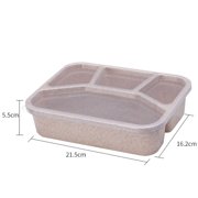 RYRDWP Lunch Box Reusable 4-Compartment Plastic Divided Food Storage Container Boxes