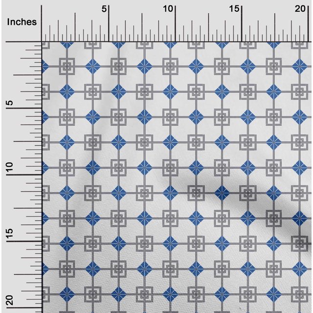 oneOone Georgette Viscose Fabric Square & Triangle Geometric Decor Fabric Printed BTY 42 Inch Wide