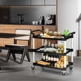 thumbnail image 2 of Costway 3-Shelf Service Cart Aluminum Frame 490lbs Capacity with Casters & Handles, 2 of 9