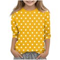 thumbnail image 1 of COM1950s Chemises pour Filles, Mode Enfant Couleur Unie Manches 3/4 Col Rond Hauts/chemise, 1 of 8