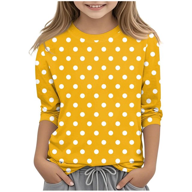 COM1950s Chemises pour Filles, Mode Enfant Couleur Unie Manches 3/4 Col Rond Hauts/chemise