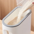 thumbnail image 3 of Rice Dispenser Cereal Containers Storage Sealed Proof Cereal Dispenser With Lid With Measuring Cup And Dial Clear Visible Design For Corn Soy Grain Dry Foods Fridge Glass Storage Containers Food, 3 of 3