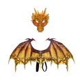 thumbnail image 2 of Dragon Costume Dragon Wing Adults Masquerade Cosplay Dinosaur Set Yellow, 2 of 10