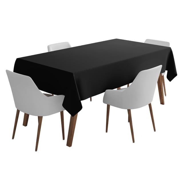 Vargottam Indoor/Outdoor Tablecloth 58 x 82" Inch Rectangular Tablecloth Waterproof Patio Table Cloths, Spring/Summer Table Covers for Backyard Circular Table/BBQs/Picnic - Black