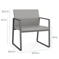 thumbnail image 2 of Fauteuil d'Appoint Surdimensionné pour Réception et Salle d'Attente Gansett / Acier Argenté / Bleu, 2 of 5