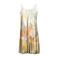 thumbnail image 3 of Daeful Robe d'Été à Bretelles Robe Midi Robes Trapèze Femmes Décontractée à Imprimé Floral Évasée Fleurs Jaunes m, 3 of 9