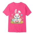 thumbnail image 4 of MIASHUI T-Shirts Graphiques de Pâques pour Garçons Doux Décontractés à Manches Courtes Hauts Colorés pour Enfants Rose Vif, 3-4 Ans, 4 of 4