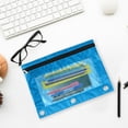 thumbnail image 4 of Dvruxg 2 Pcs Trousse à Crayons, Trousse à Crayons Trois Trous Fermeture Éclair Simple Sac de Rangement Transparent en PVC, Grande Capacité Trousse à Crayons avec Fermeture Éclair Classeur Transparent, 4 of 5