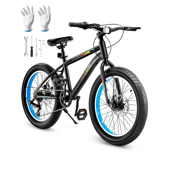 VEVOR 20" Mountain Bike MTB Bicycle Shimano 7 Speed Carbon Steel Dual Disc Brakes