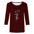 thumbnail image 5 of Jsaierl Chemises Foi de Jésus pour Femmes Croix Chrétienne Graphique Manches 3/4 Hauts Décontractés Col Rond Blouses Tuniques Classiques Tendance, 5 of 5