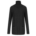 thumbnail image 1 of Yuyuzo Pull Oversize pour Femmes Col Roulé Manches Longues Tricoté Confortable Couleur Unie, 1 of 5