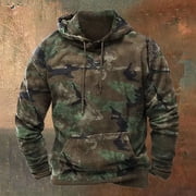 HUITKMM Men's Hoodies Hoodies for Men Pullover Camo Hooded Sweatshirt with Pocket