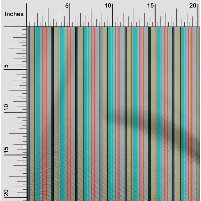 oneOone Organic Cotton Voile Fabric Multicolor Stripe Printed Craft Fabric BTY 42 Inch Wide