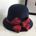 thumbnail image 2 of Chapeau Melon Petit pour Femme, Automne et Hiver, Nœud, Bout Rond, Décontracté, Style Bassin de Pêcheur, 2 of 3