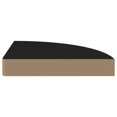 thumbnail image 2 of vidaXL Floating Corner Shelf Black 25x25x3.8 cm MDF, 2 of 4