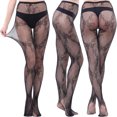 thumbnail image 2 of Penkiiy Bas Résille pour Femmes Pantalons pour Femmes Leggings Aguichant en Maille Transparente Grande Taille Bas Résille Résille Collants Gris Foncé, 2 of 3