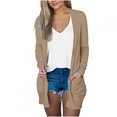 thumbnail image 1 of Hauts à Manches Longues pour Femmes Hauts Décontractés à Manches Longues de Couleur Unie Blouse avec Poche Cardigan Blouses à Manches Longues pour Femmes Hauts à Manches Longues Hauts pour Femmes à Manches Longues, 1 of 9