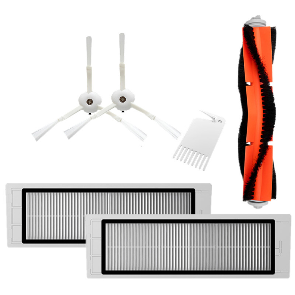 Yeacher Dust Catcher Accessories Set with 2Pcs Side Brush 2Pcs HEPA Filter 1Pcs Main Brush 1Pcs Cleaning Tool Suitable for Cleaner 1 1S Roborock S Roborock T Series