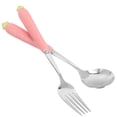 thumbnail image 2 of 2pcs Easter Themed Children's Flatware Adorable Cartoon Carrot Fork Spoon Cutlery Utensils, 2 of 8
