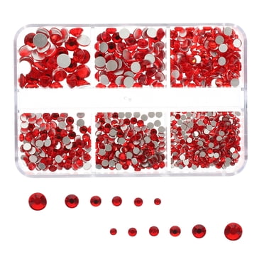 Flatback Rhinestones Red Rhinestone 1 Box 2.95x1.97x0.39In