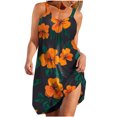 thumbnail image 2 of Ovzne Robes pour Femmes 2025 Robe d'Été Robes d'Été Imprimées Décontractées Col en V Sans Manches Robes de Vacances Imprimées en Liquidation, 2 of 5