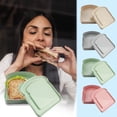 thumbnail image 1 of Sandwich Containers for Lunch Boxes, Reusable Sandwich Box Container, Plastic Toast Shape Food Storage, Sandwich Holder Bread Container, BPA Free, Microwave & Dishwasher Safe, School, Office, Camping, 1 of 5